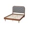 Baxton Studio Garron Mid-Century Modern Grey Fabric and Walnut Brown Wood King Size Platform Bed 246-12645-9816-ZORO - alternate 5